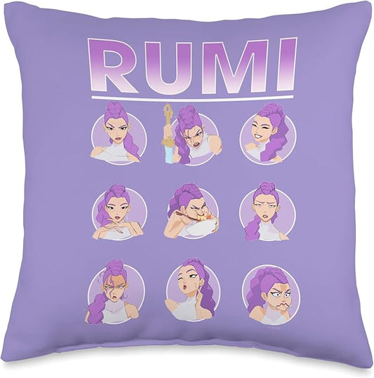 Kpop Demon Hunters Rumi Expressions Throw Pillow