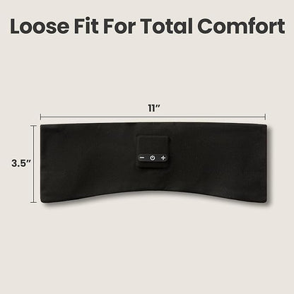 SleepSound Loose-Fitting Bluetooth Sleep Headband Speakers for Sleeping, Soft Headphones for Sleeping On Side, 20 Hr Battery, Wireless Sleep Headphones, Snoozeband Headband Earphones for Side Sleepers