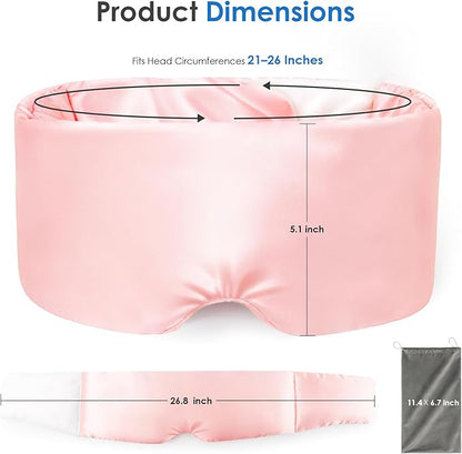 Weighted Eye Mask Mystery Box - 1 Piece Only, Silk Sleep Mask for Side Sleepers, Adjustable Buckle, Light Blocking, with Storage Pouch, Ideal for Travel & Sleep, Random Color (Pink/Gray)