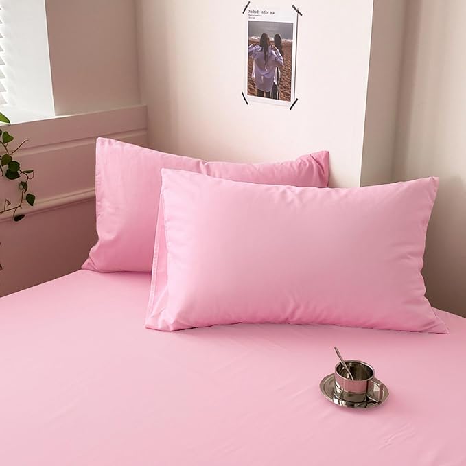 Nanko Twin XL Comforter Set Pink, All Season Soft Reversible Down Alternative Quilted Duvet Insert, Microfiber Filling, Luxury Quality Bedding Sets in a Bag for Women Men, Size 68x90 Bed Sets, Plush