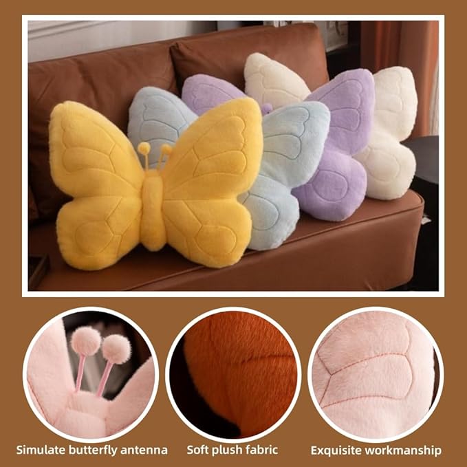 15 x 18 Inches Cute Butterfly Throw Pillows Decorative Plush Sofa Butterfly Pillow for Indoors Home Outdoor Couch Kids