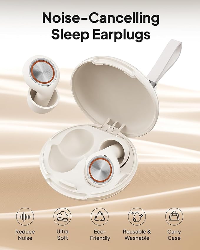 Ear Plugs for Sleeping Noise Cancelling, Reusable Silicone Ear Plugs for Sleeping with 8 Eartips and Case, 45dB Noise Reduction, High-Fidelity Hearing Protection EarPlugs for Concert and Snoring,White