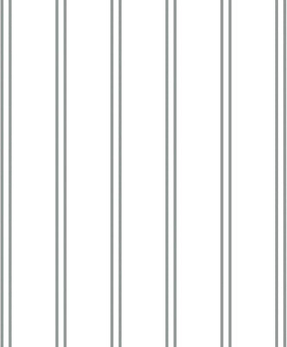 Wake In Cloud - Striped Comforter Set, Ticking Stripe Vertical Pinstripe Neutral Farmhouse Pattern Printed, Soft Lightweight Bedding, 3 Pieces, Gray White, Queen Size