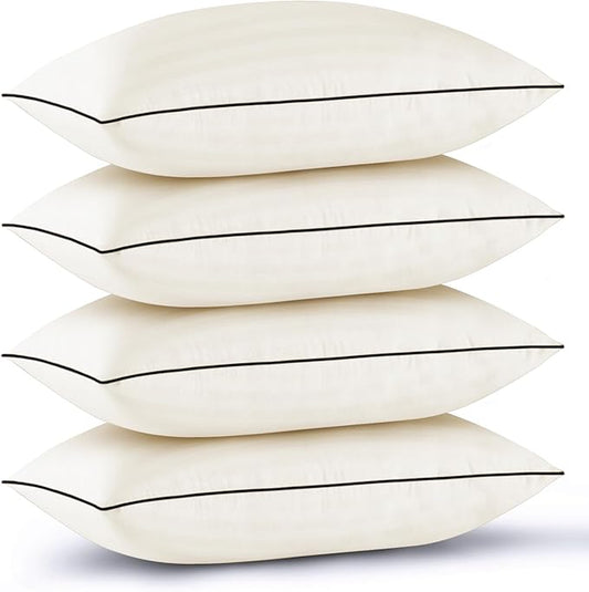 GOHOME Pillows Standard Size Set of 4 - Bed Pillows for Sleeping 4 Pack, Cooling Supportive Hotel Pillows with Premium Soft Down Alternative Fill for Side Stomach and Back Sleepers