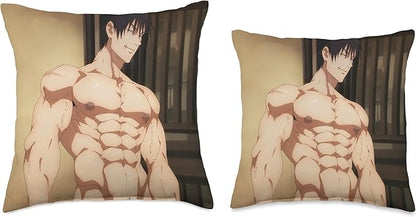 Toji Sexy Bara Pecs Muscle Manga Online Anime Men Cosplay Throw Pillow
