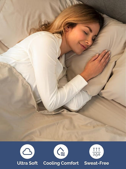 Extra Deep Cal King Sheet Set - 6 Piece Breathable and Cooling Sheets - Hotel Luxury Bedding for Women, Men, Kids & Teens - Easy Secure Fit - Soft, Wrinkle Free and Comfy - Extra Deep Pockets - Cream