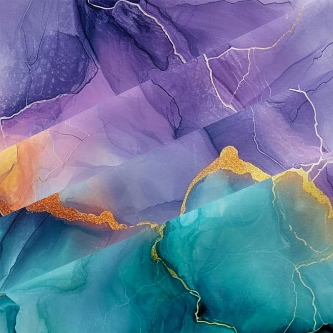 Blue Purple Marble Comforter Set King Size Teal Ombre Abstract Bedding Set Women Men Modern Aesthetic Comforters 3 Pieces Gold Marbling Art Bed Sets Soft Lightweight 104x90 Comforter Sets