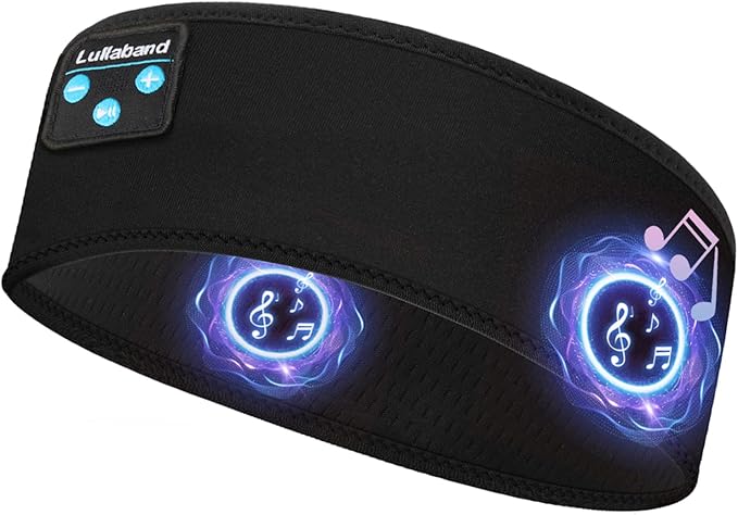 Lullaband Bluetooth Headband, Sleep Headphones for Side Sleepers, Sleeping Headphones Comfortable Headband with Thin Speaker Microphone Handsfree Gift
