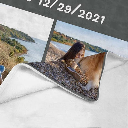 D-Story Pet Dog Memorial Blanket Customized in Loving Memory of Loss Dog Custom Throw Blanket with Dogs Pictures and Name Personalized Pet Memorials Gifts