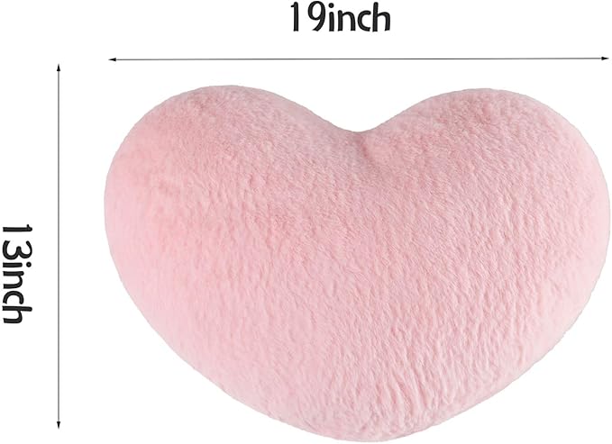 2PCS Throw Pillows Heart Pillow Home Decor Decorative Couch Pillows Bed Pillows Outdoor Pillows,Pink 13"*19"