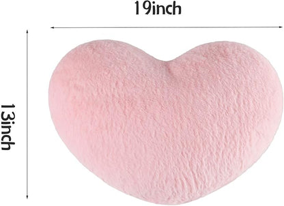 2PCS Throw Pillows Heart Pillow Home Decor Decorative Couch Pillows Bed Pillows Outdoor Pillows,Pink 13"*19"