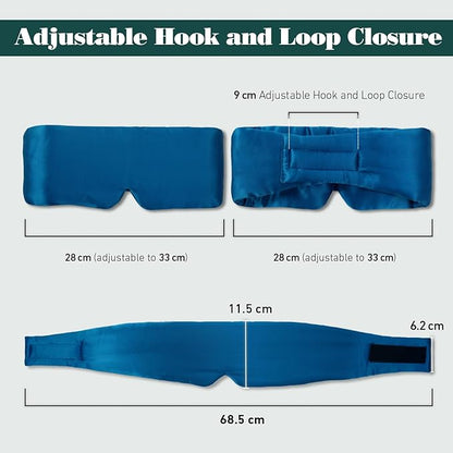Joyhabit Silk Sleep mask | 100% Mulberry for Women Men Ultra Soft Blackout Eye Cover with Adjustable Band, Breathable No Eye Pressure, Ideal for Sleep, Travel, Naps & Meditation, Royal Blue