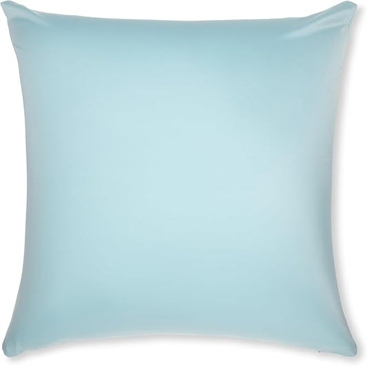 PILLOWY 18"x18" Throw Pillow - Sweat Baby Blue: 1Pcs Luxurious Premium Microbead Pillow with 85/15 Nylon/Spandex Fabric. Forever Fluffy, Outstanding Beauty & Support. Silky, Soft & Beyond Comfortable