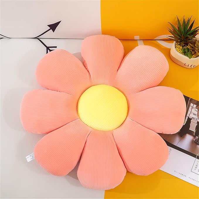 Flower-Shaped Cute Pillow, Flower Cushion, Reading Pillow and Leisure and Comfortable Pillow, Car Cushion (Pink, 40cm*40cm)