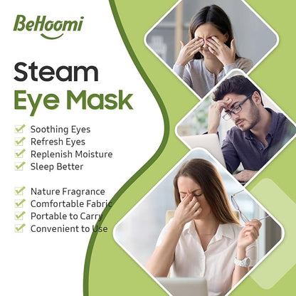 30Packs Steam Eye Mask, Heated Eye Mask Warm Compress for Eyes, Self Heating Disposable Steam Mask for Home Sleep, Spa, Travel Essentials & Relaxation Gifts, Stocking Stuffers (Green Tea)