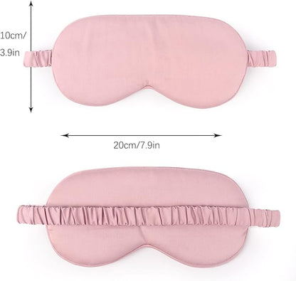 HBHLFZ Sleep Mask 2 Pack - Bamboo Viscose Fiber Sleeping Eye Mask - with Elastic Band/Headband - Comfort Sleeping Shade - for Nighttime Sleeping, Traveling & Napping（Pink）