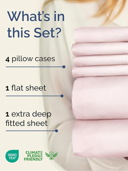 Extra Deep Queen Sheet Set - 6 Piece Breathable and Cooling Sheets - Hotel Luxury Bedding for Women, Men, Kids & Teens - Easy & Secure Fit - Soft and Wrinkle Free - Extra Deep Pockets - Lavender Pink