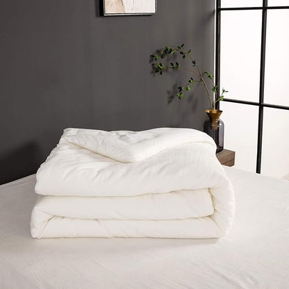KAREVER White Velvet Comforter Set Twin Flannel Kids Velvet Bedding Comforter Set 3 PCs Warm Soft Solid White Twin XL Flannel Comforter Winter Blanket Set