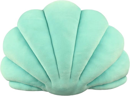 Yi-gog Seashell Pillow Sea Shaped Decorative Princess Throw Pillow 3D Velvet Soft Ocean Cute Throw Pillows for Bed Couch Chair Sofa Room 18 X 13 inch