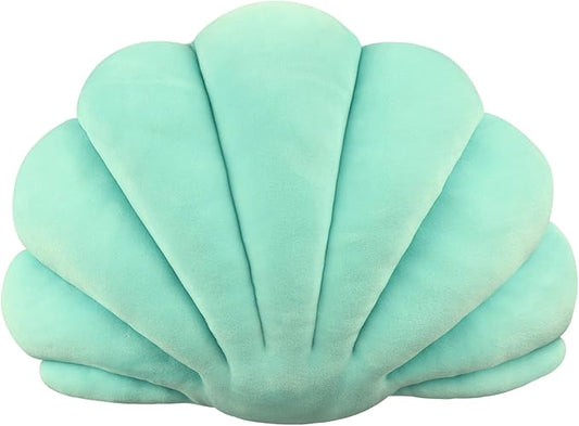 Yi-gog Seashell Pillow Sea Shaped Decorative Princess Throw Pillow 3D Velvet Soft Ocean Cute Throw Pillows for Bed Couch Chair Sofa Room 13.4 X 9.8 inch