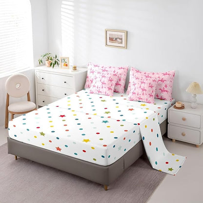 Feelyou Pink Western Cowgirl Comforter Set with Sheets Full Size Kids West Cowboy Horse 7 Pieces Bedding Set for Boys Girls Teens Rodeo Horseshoe Hat Bed in a Bag Grunge Design Bed Set Cactus