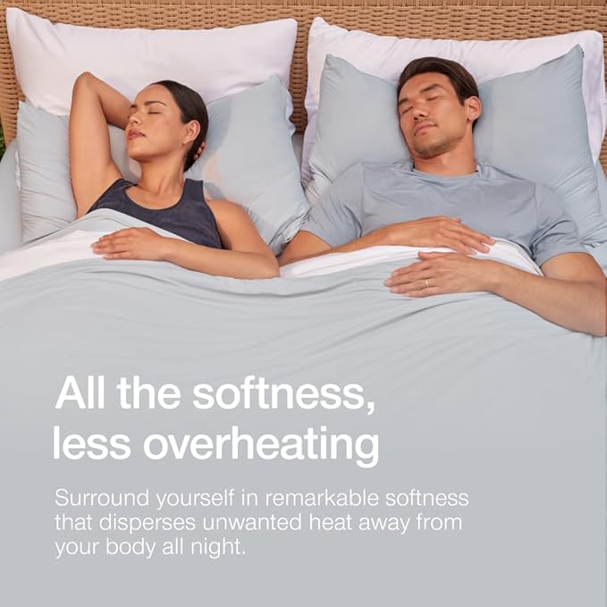 Coop Home Goods Cool+ Cooling Bed Sheets, 4 Piece King Sheet Set, White Breathable Cooling and Super Soft, Luxury Spa & Hotel Quality, King Size Bed Set