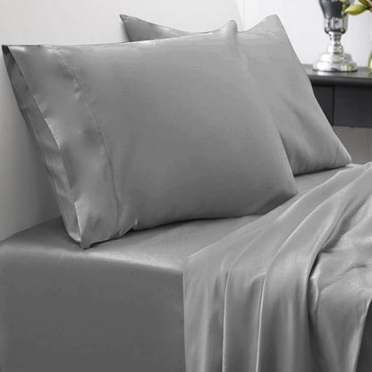 Full Size Comforter Set with Sheets - 7-Piece Bedding Collection - 1 Comforter, 1 Fitted Sheet, 1 Flat, 4 Pillowcases - Deep Pocket - Soft & Breathable Premium Quality - Ideal for All Seasons, Gray