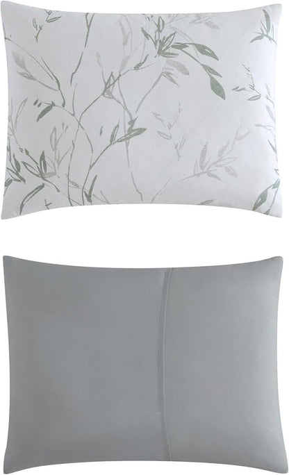 Kenneth Cole - Comforter Set, Super Soft Bedding with Matching Sham & Bonus Throw Blanket, Luxurious Home Decor (Ink Wash Vine Green, Twin)