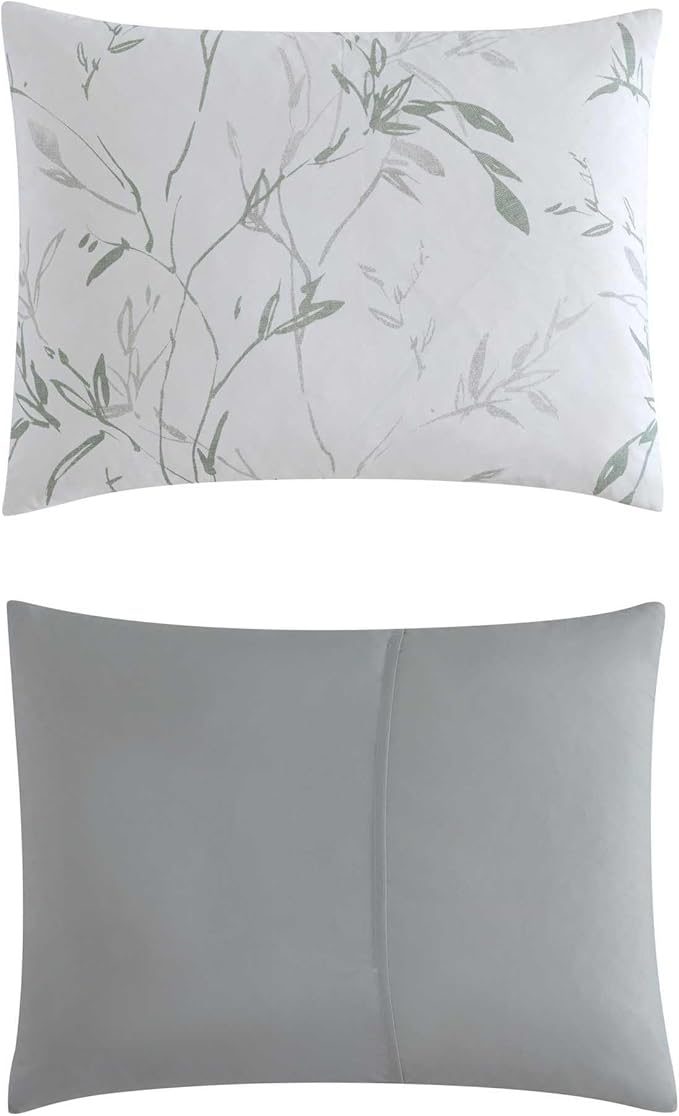 Kenneth Cole - Comforter Set, Super Soft Bedding with Matching Shams & Bonus Throw Blanket, Luxurious Home Decor (Ink Wash Vine Green, King)