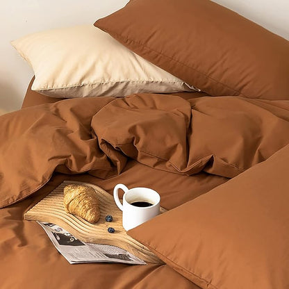Luxlovery California King Pumpkin Comforter Rust Terracotta Bedding Set Cal King Caramel Burnt Orange Quilts Pumpkin Brown Comforter Set Women Men Cal King