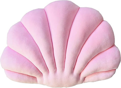YRXRUS Shell Throw Pillows, Light Pink Shell Shaped Pillow, Seashell Decorative Velvet Pillow Ocean Series Cushion for Bedroom Living Kids Room 3D Insert Pillow 11 X 8 Inch