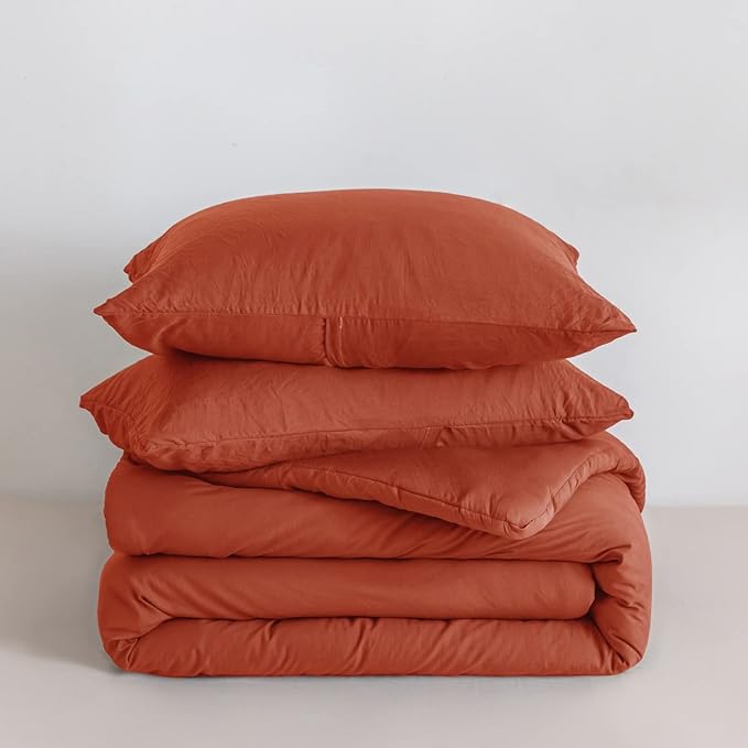 COTTEBED Pumpkin Orange Comforters Set King Size Bed, Ultra-Soft Cal California King Bedding Blanket Clearance Prime Down Alternative Eastern Modern Solid Lightweight for All Season,Bright Orange