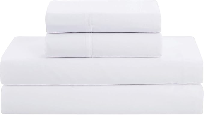 King Size Comforter Set 8 Piece Bed in a Bag with Bed Skirt, Fitted Sheet, Flat Sheet, 2 Pillowcases, 2 Pillow Shams, King, Pintuck White