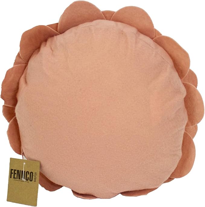 Fennco Styles Eva's Flower Garden Decorative Filled Throw Pillow 13" Round - Rose Floral Accent Pillow for Home, Couch, Bed, Living Room, Holiday and Office Décor