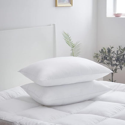 Acanva Bed Pillows 2 Pack Hotel Collection Luxury Soft Inserts for Sleeping-Breathable and Comfortable for Stomach Back Sleepers, King Size (Pack of 2), White