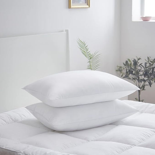 Acanva Bed Pillows 2 Pack Hotel Collection Luxury Soft Inserts for Sleeping-Breathable and Comfortable for Stomach Back Sleepers, Standard Size(Pack of 2), White