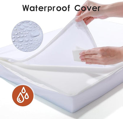 Orthopedic Dog Bed Medium Size Dog, Memory Foam Dogs Bed for Medium Dogs, Washable and Removable Microsuede Cover, Waterproof Liner, Non-Skid Bottom, 35x23x6 Inches, Dark Grey
