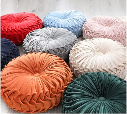 Baiyuruodie Round Velvet Pillow, Sofa Bed Bedroom Decorative Throw Pillow (38cm, Yellow)