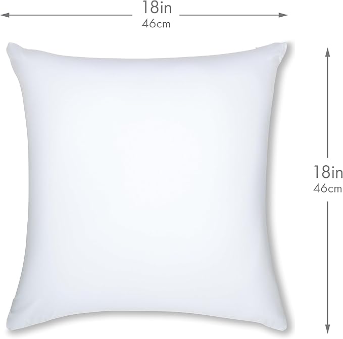 PILLOWY 18" x 18" Throw Pillow - White: 1 PCS Luxurious Premium Microbead Pillow with 85/15 Nylon/Spandex Fabric. Forever Fluffy, Outstanding Beauty & Support. Silky, Soft & Beyond Comfortable