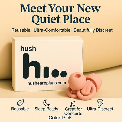 Reusable Noise-Reducing Earplugs for Sleep, Sensory Relief, 21dB - 1 Pair, Pink