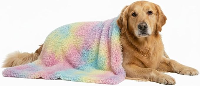 Pets Bed Blanket Dogs Reversible Soft Dog Throw Blankets Cats Mat Sleeper Fuzzy Pet Couch Covers Washable Cat Puppy Cover for Beds Sofa Travel Double Sided Furniture Protection (Colorful Pink,L)