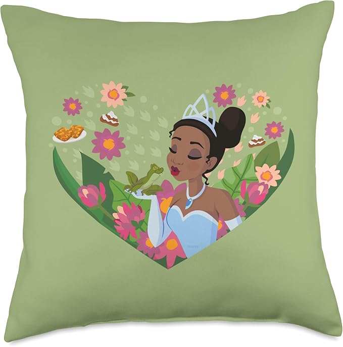 Disney Princess Tiana Kiss Heart Throw Pillow