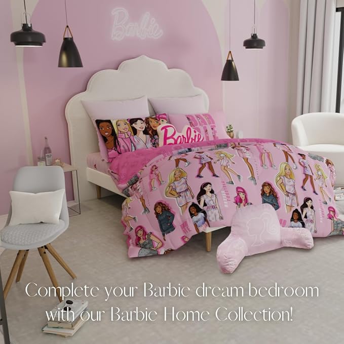 Franco Barbie Movie Luxe Super Soft Plush Squishy 17" Inch Logo Decorative Pillow