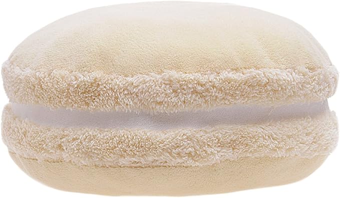 ChezMax Macaron Pillow Plush Back Bolster Cushion Microbead Throw Pillow Case Round Seat Cushion Home Decor Pillow for Sofa Bedroom Office Dormitory Car 14.5" Shiroi Koibito