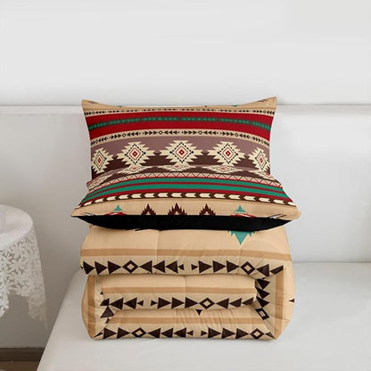 Erosebridal Southwestern Comforter Set - Twin Bohemian Geometric Quilt, Ethnic Tribal Arrow Bedding Set - Duvet Insert, Country Decor Western Bedroom Decor - Red Brown