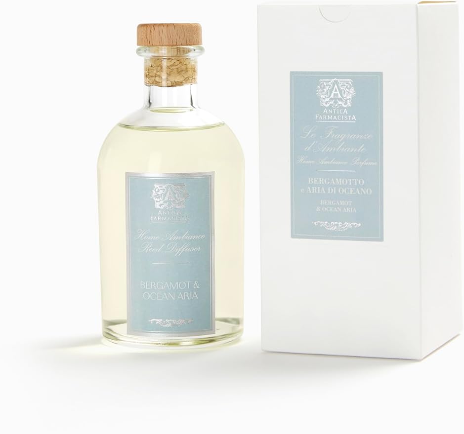 Antica Farmacista Home Ambiance Diffuser - Long-Lasting Reed Scent Diffuser - Luxury Room Freshener Gift - Bergamot & Ocean Aria, 8.45 fl oz
