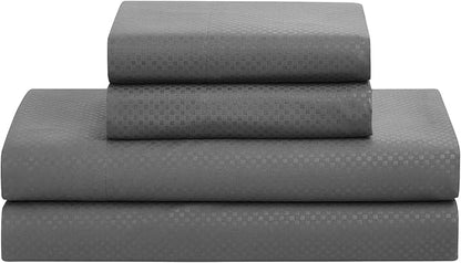 King Size Comforter Set 8 Piece Bed in a Bag with Bed Skirt, Fitted Sheet, Flat Sheet, 2 Pillowcases, 2 Pillow Shams, King, Checkered Gray