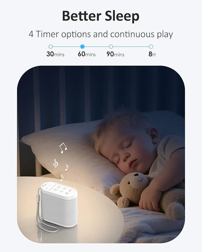 Portable Travel Sound Machine for Adults, Baby Sleeping : Super Long-Lasting & Rechargeable Battery, Headphone Jack, 21 Sounds - White Noise Machine for Office Privacy & Noise Canceling, Home, Gift
