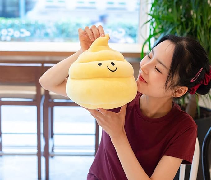 Lovely Plush Simulation Poop, Spoof Gifts, 3D Funny Decoration Pillow (10in, Yellow)