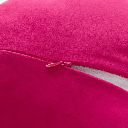 Decorative Throw Pillow 3D Flower Round Pillow Accent Handmade Cushion with Insert for Couch Bed Home Decor 14 inch Rose Red